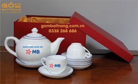 Bộ ấm trà in logo quà tặng gốm sứ cao cấp 8