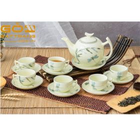 Ấm chén Bát Tràng in logo sang trọng đẹp