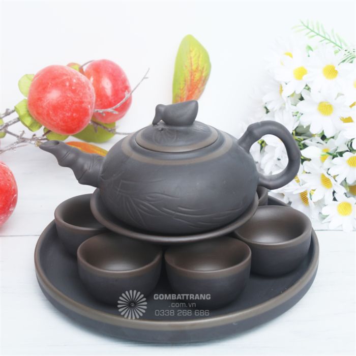 Ấm chén gốm tử sa Bát Tràng sang trọng