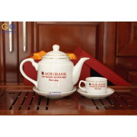 Bộ ấm chén in logo giá rẻ cao cấp Hà Nội