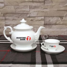 Ấm chén trà in logo rẻ đẹp cao cấp