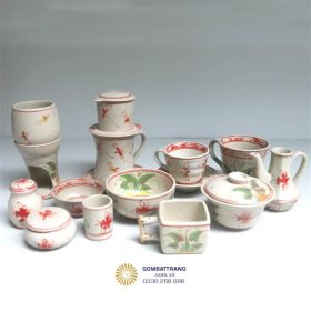 Bát đĩa Bát Tràng cao cấp vẽ chuồn chuồn