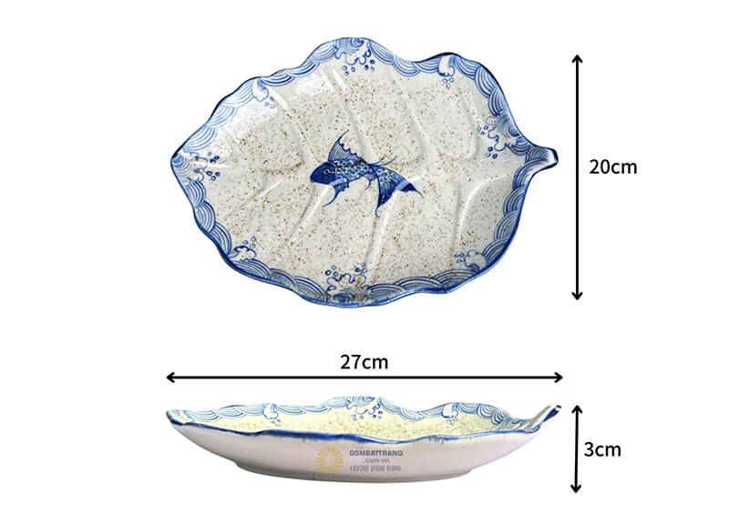 Đĩa lá bỏng mang đến sự mới lạ, có thể dùng để đựng gỏi, salad hoặc các món khai vị, tạo nên bố cục bàn ăn sinh động