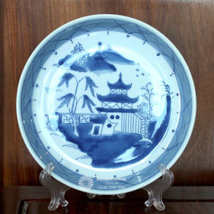Bát đĩa giả cổ Sơn Thủy Hữu Tình