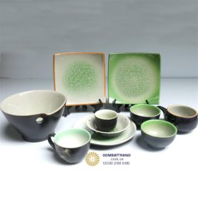 Bát Đĩa Gốm Thủ Công Hoa Văn Đẹp Sang