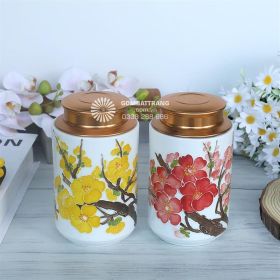 Bình Đựng Trà Vẽ Hoa Xuân Cực Đẹp
