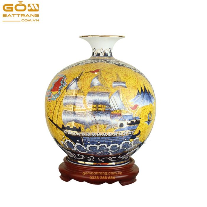 Bình Gốm Sứ Hút Tài Lộc Bát Tràng
