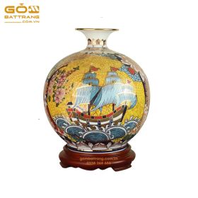 Bình Gốm Sứ Hút Tài Lộc Thuận Buồm Xuôi Gió