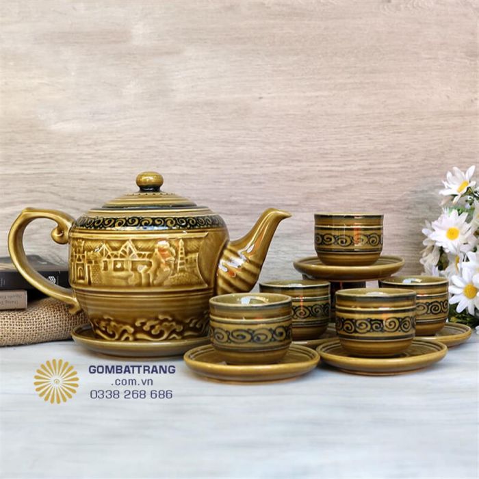 Bộ Ấm Chén Bát Tràng MEU6275