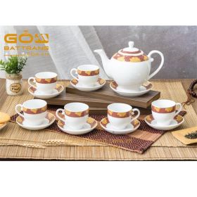 Bộ ấm chén Bát Tràng đẹp sang trọng