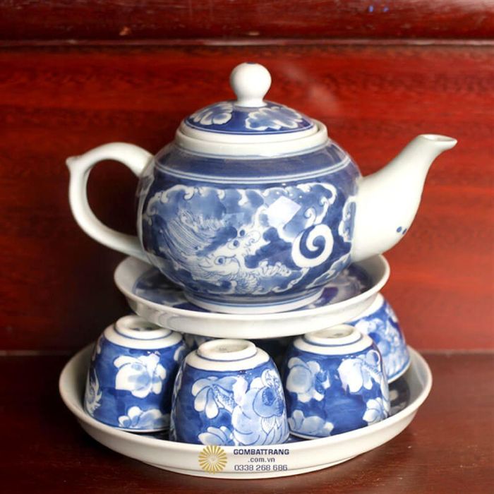 Bộ ấm chén Bát Tràng giả cổ GTTHU4544@300