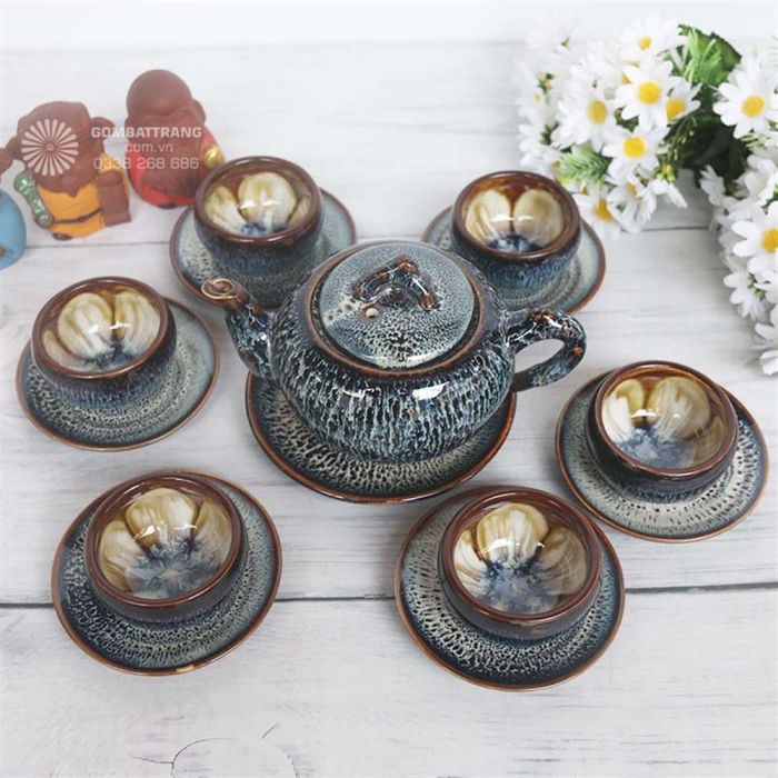 Bộ ấm chén Bát Tràng - Bộ quà tặng gốm sứ cao cấp