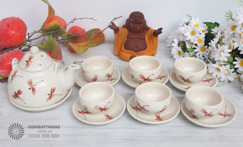 Trọn bộ ấm chén vẽ tay cao cấp