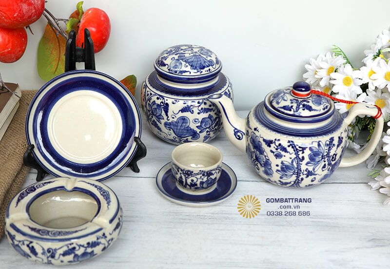 Bộ Ấm Chén Cao Cấp Có Màu Sắc Xanh Lam Thanh Nhã Sang Trọng