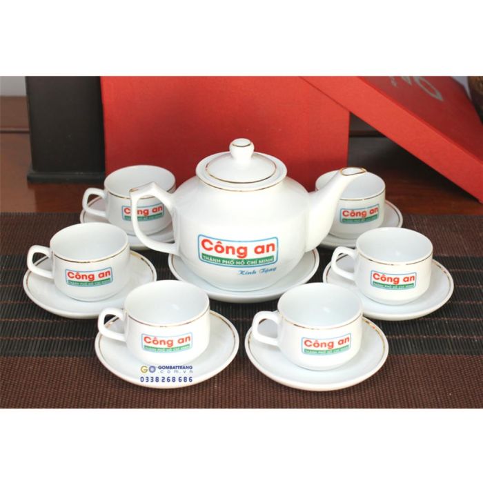 Bộ ấm chén quà tặng in logo đẹp giá tốt