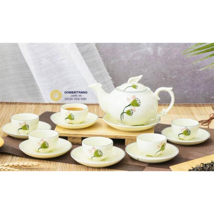 Bộ ấm chén sang trọng phượng đài sen rẻ nhất thị trường