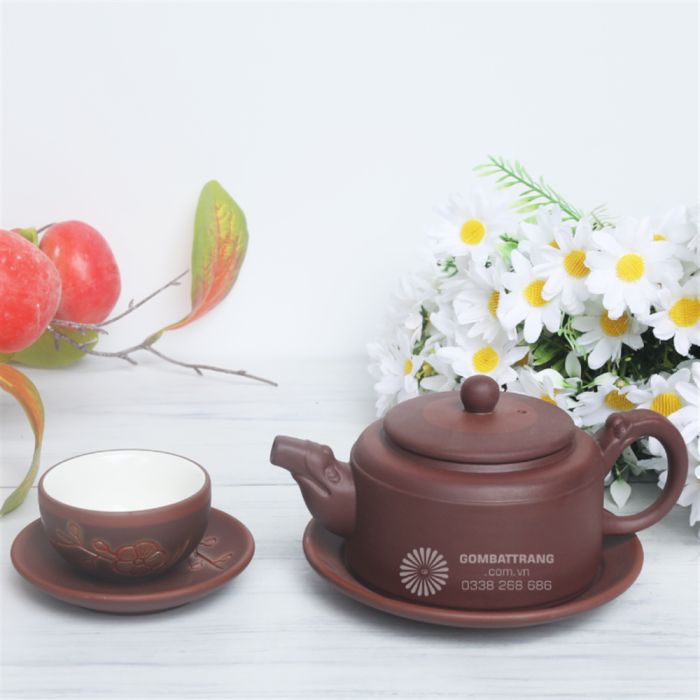 Bộ ấm chén tử sa Bát Tràng cao cấp