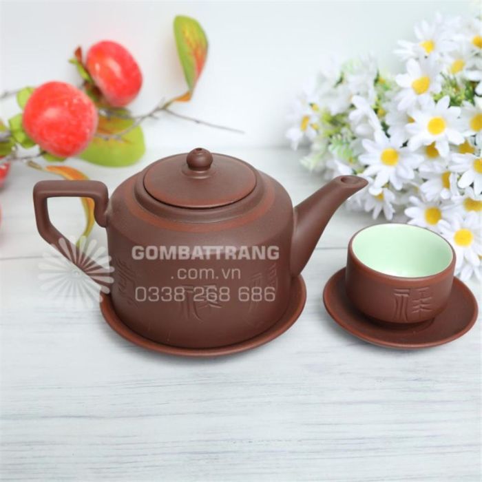 Bộ Ấm Chén Tử Sa Bát Tràng DC0301