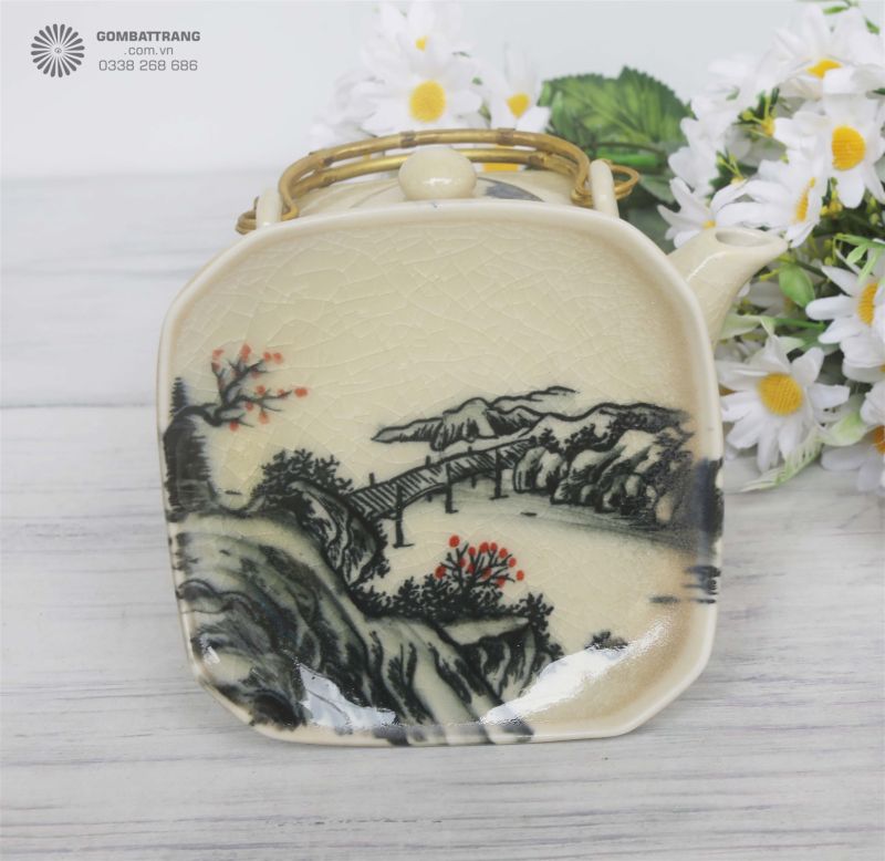 Hoạ tiết siêu chân thực trong bộ sản phẩm ấm chén uống trà cao cấp