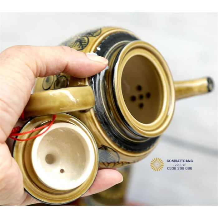 Bộ Ấm Chén Uống Trà Cao Cấp Vẽ Hoa Sang Trọng