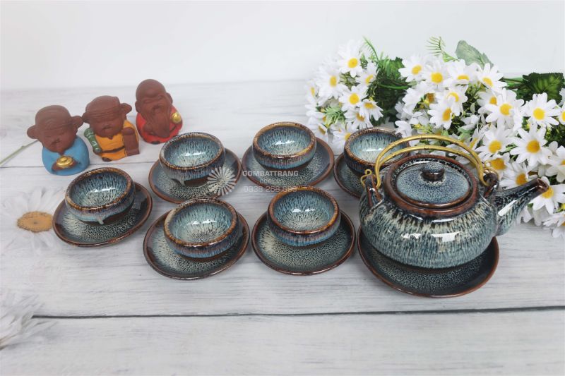 Trọn bộ ấm trà Bát Tràng cao cấp 