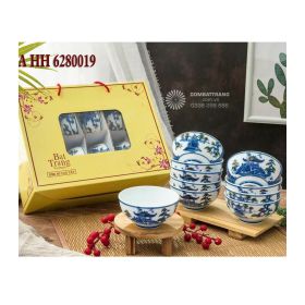 Bộ bát cao cấp làm quà biếu tết, tân gia - Gốm sứ bát tràng