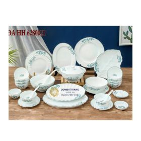 Bộ bát đĩa bát tràng 11 món-Men sứ trắng sáng, chống xước
