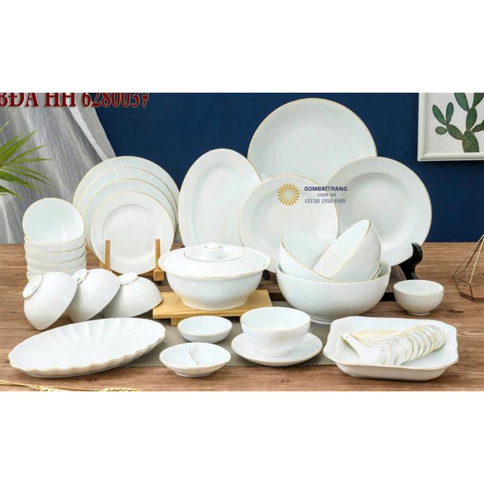 Bộ bát đĩa bát tràng 11 món phù hợp cho gia đình