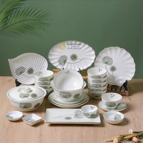 Bộ bát đĩa Bát Tràng hoa bồ công anh rẻ đẹp