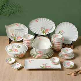 Bộ Bát Đĩa Bát Tràng Hoa Sen Trang Trí Bàn Ăn
