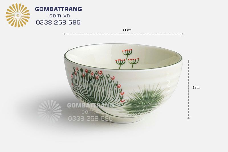 Bộ bát cơm 06 cái, đường kính 11 cm, được sản xuất theo công nghệ in khuôn thủy lực, có độ tròn đều và chính xác cao