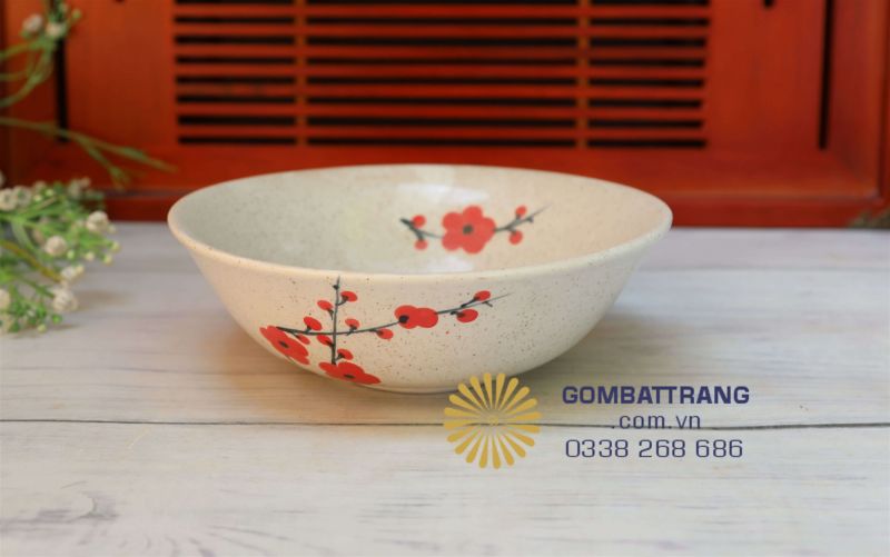 Bát cơm nhỏ men rạn hoa đào, cầm chắc tay, an toàn và bền đẹp theo thời gian