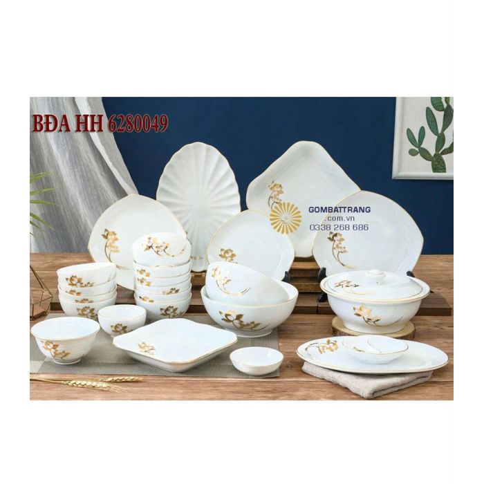 Bộ bát đĩa bát tràng- Quà tặng tân gia sang trọng