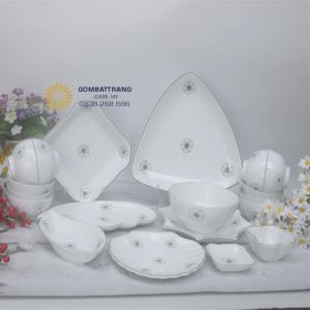 bộ bát đĩa gia đình trang trí bếp hiện đại