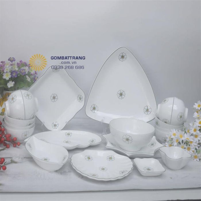 bộ bát đĩa gia đình trang trí bếp hiện đại