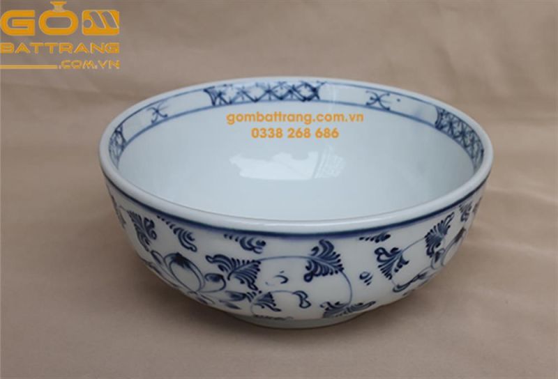 Bộ bát đĩa gốm sứ Bát Tràng được tráng men trắng sang trọng