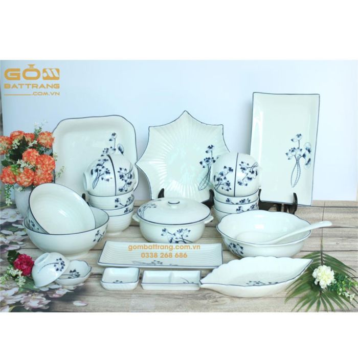 Bộ Bát Đĩa  Gốm Sứ Bát Tràng OLD-3FAE9F97D685