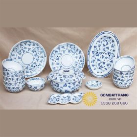 Bộ bát đĩa nghệ thuật Bát Tràng đẹp chuẩn nhà hàng