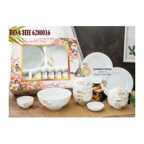 Bộ bát đĩa sen vàng bát tràng – Tinh hoa bàn ăn hiện đại