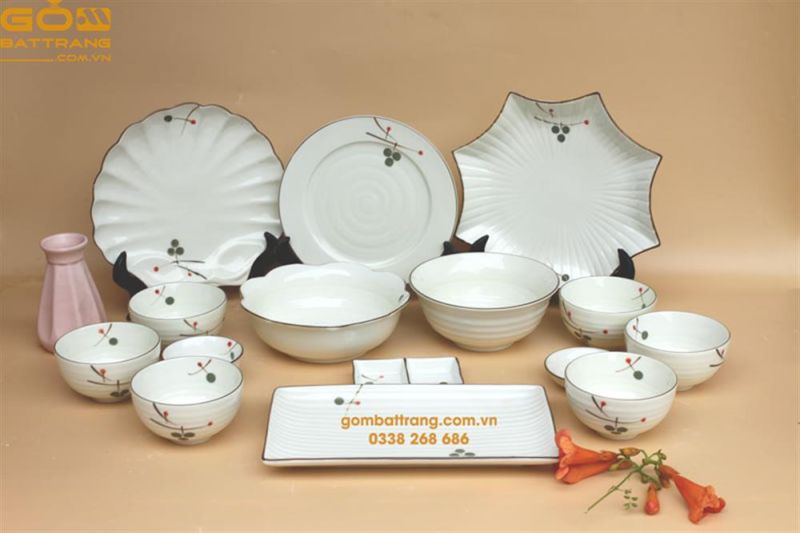 bộ đồ ăn gốm sứ bát tràng 2