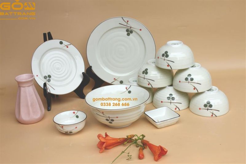 bộ đồ ăn gốm sứ bát tràng 3
