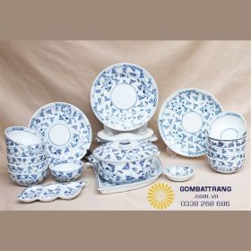 Bộ bát đĩa trang trí bàn ăn đẹp phong cách truyền thống