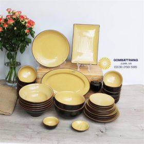 Bộ bát đũa đẹp Bát Tràng decor nhà hàng sang trọng