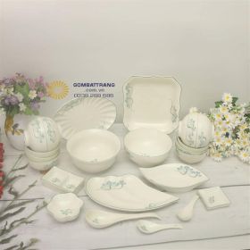Bộ chén đĩa bát tràng trang trí nội thất bếp