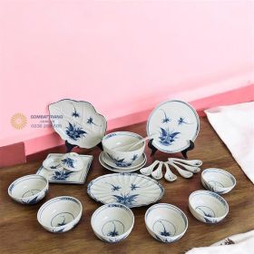 Bộ Chén Đĩa Cao Cấp Bát Tràng Chuồn Khoai Sang Đẹp