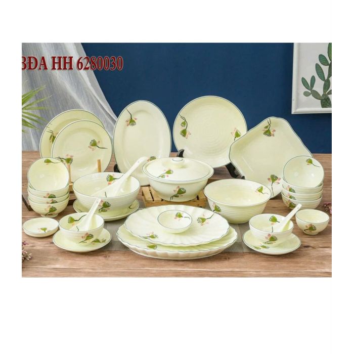 Bộ chén đĩa cao cấp bát tràng - Mang sắc xuân vào căn bếp