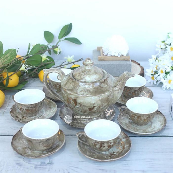 Bộ chén gốm Bát Tràng TMAI12839