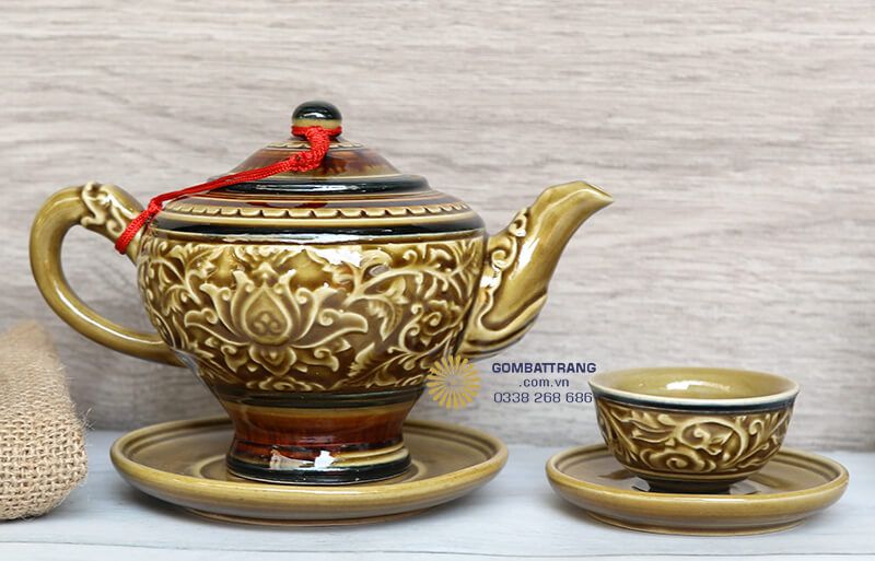 ​Đĩa Lót Chén Bộ Chén Trà Bát Tràng Sang Trọng