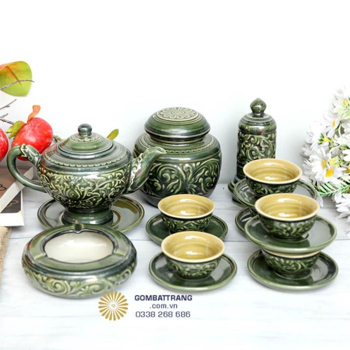 Bộ Chén Uống Trà Đẹp Hoa Sen Giá Tốt
