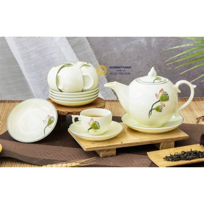 Bộ cốc chén đẹp Bát Tràng - Quà tặng thủ công chính hãng